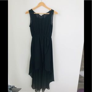 Black Sheet Hi-Low Dress